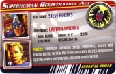 Ultimate Captain America - Superhuman Registration Act Card Front