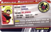 Ms. Marvel Classic Costume - Superhuman Registration Act Card Front