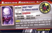 Guardian - Superhuman Registration Act Card Front