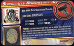 Superhuman Registration Act Card Front - Colossus