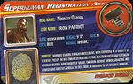 Superhuman Registration Act Card Front - Iron Patriot
